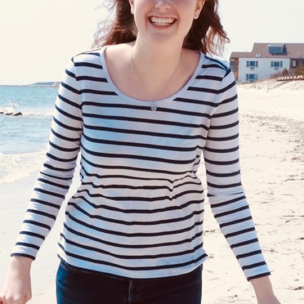 GAP Blue and White Striped Shirt
